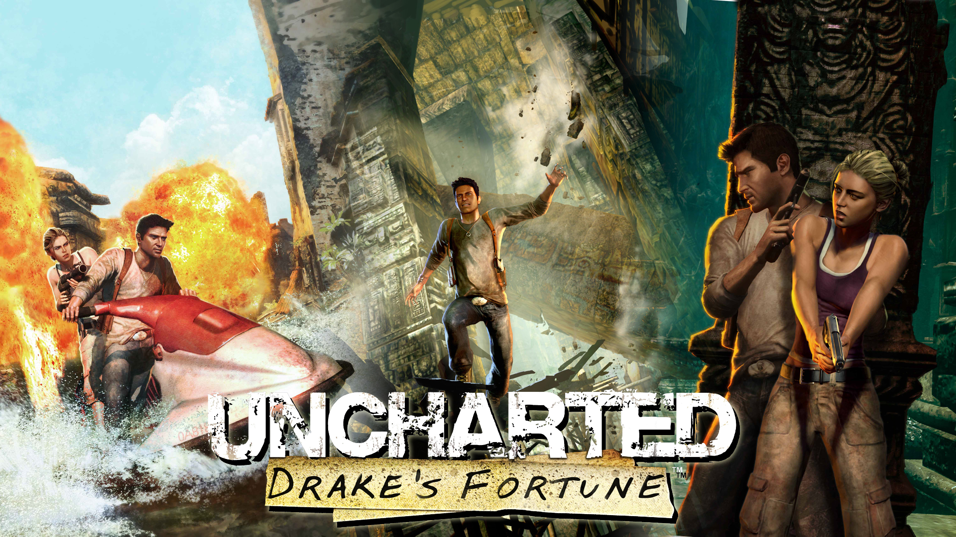 Прохождение игры ps. Uncharted 1 судьба Дрейка обложка. Анчартед судьба Дрейка 2007. Uncharted Drake s Fortune финал. Uncharted 1 ps4.