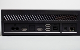 <p>Connections galore: power input, HDMI In and Out ports surrounding the Kinect connection jack, two more USB 3.0 ports, an optical in for audio, and an Ethernet jack.