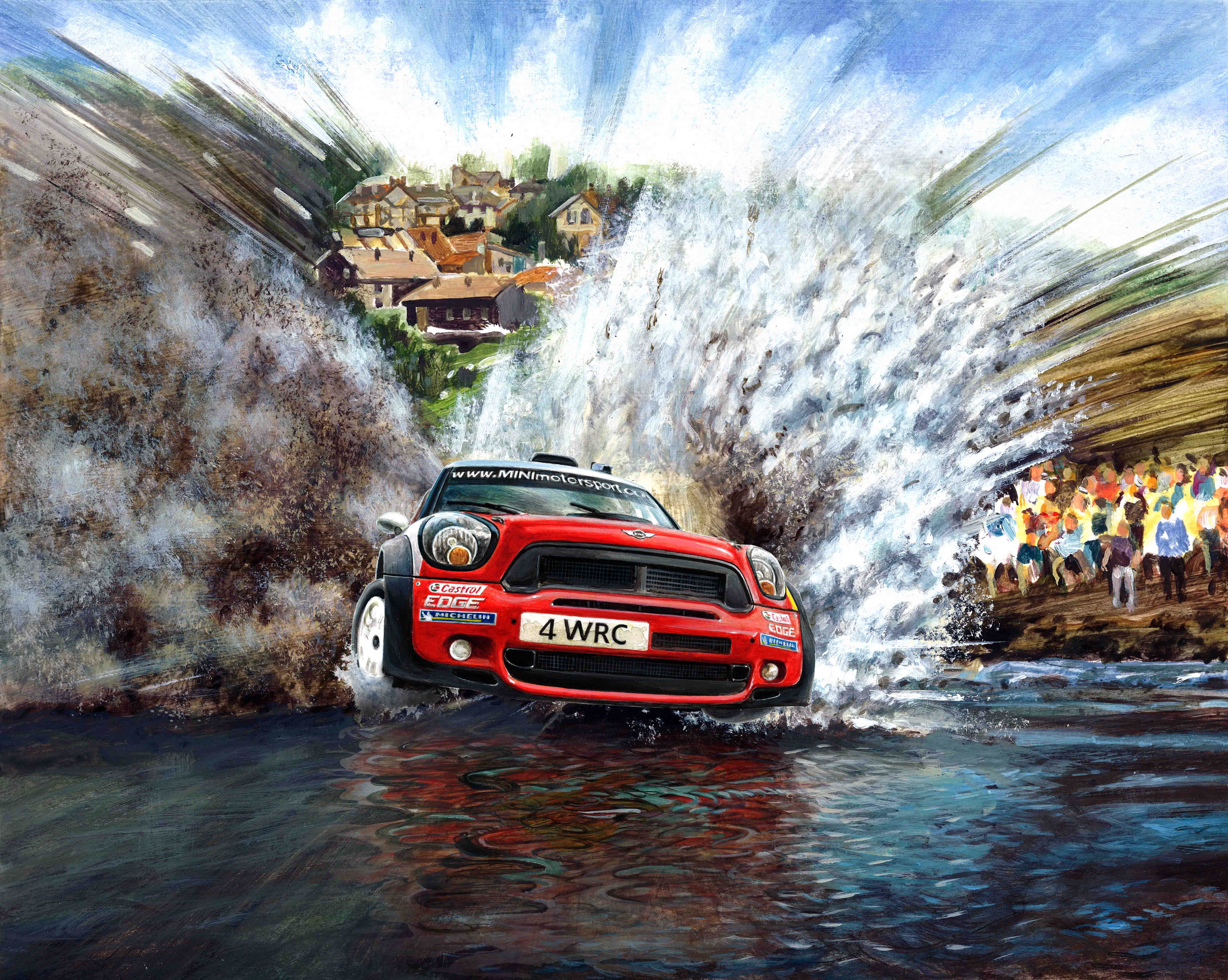 Картины машин. Rally WRC Mini Cooper. Автомобиль вода брызги. Машина в брызгах воды. Автомобиль на воде.